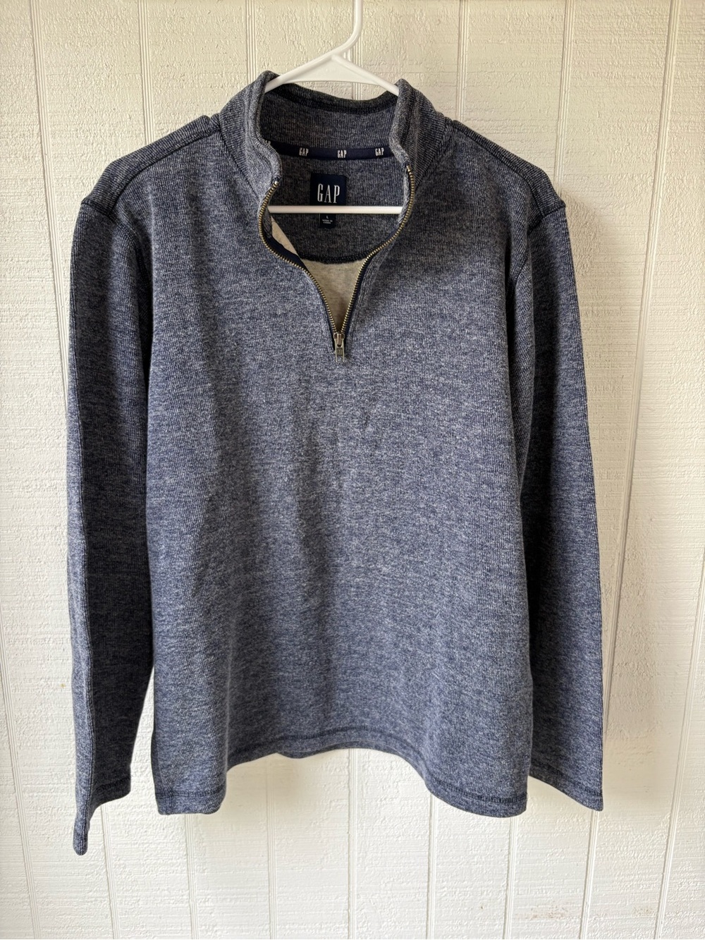 GAP Men's Heathered Navy Half-Zip Pullover